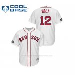 Camiseta Beisbol Hombre Boston Red Sox Brock Holt Cool Base 2019 London Series Blanco Camiseta Beisbol Hombre Boston Red Sox Brock Holt Cool Base 2019 London Series Blanco