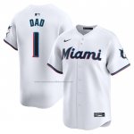 Camiseta Beisbol Hombre Miami Marlins #1 Dad Primera Limited Blanco