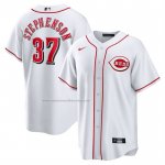 Camiseta Beisbol Hombre Cincinnati Reds Tyler Stephenson Primera Replica Blanco Camiseta Beisbol Hombre Cincinnati Reds Tyler Stephenson Primera Replica Blanco
