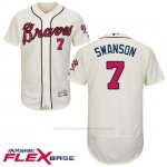 Camiseta Beisbol Hombre Atlanta Braves 7 Dansby Swanson Crema Flex Base Camiseta Beisbol Hombre Atlanta Braves 7 Dansby Swanson Crema Flex Base