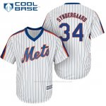 Camiseta Beisbol Hombre New York Mets Noah Syndergaard Cool Base Blanco Camiseta Beisbol Hombre New York Mets Noah Syndergaard Cool Base Blanco
