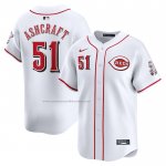Camiseta Beisbol Hombre Cincinnati Reds Graham Ashcraft Primera Limited Blanco