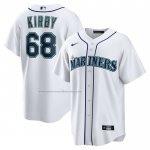 Camiseta Beisbol Hombre Seattle Mariners George Kirby Primera Replica Blanco