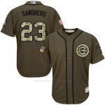 Camiseta Beisbol Hombre Chicago Cubs 23 Ryne Sandberg Verde Salute To Service Camiseta Beisbol Hombre Chicago Cubs 23 Ryne Sandberg Verde Salute To Service