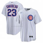 Camiseta Beisbol Hombre Chicago Cubs Ryne Sandberg Retired Primera Replica Blanco Camiseta Beisbol Hombre Chicago Cubs Ryne Sandberg Retired Primera Replica Blanco