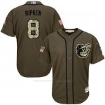 Camiseta Beisbol Hombre Baltimore Orioles 8 Cal Ripken Verde Salute To Service Camiseta Beisbol Hombre Baltimore Orioles 8 Cal Ripken Verde Salute To Service