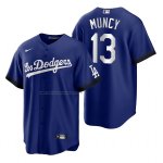 Camiseta Beisbol Hombre Los Angeles Dodgers Max Muncy 2021 City Connect Replica Azul Camiseta Beisbol Hombre Los Angeles Dodgers Max Muncy 2021 City Connect Replica Azul