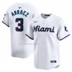 Camiseta Beisbol Hombre Miami Marlins Luis Arraez Primera Limited Blanco