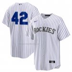 Camiseta Beisbol Hombre Colorado Rockies 2025 Jackie Robinson Day Primera Replica Blanco Camiseta Beisbol Hombre Colorado Rockies 2025 Jackie Robinson Day Primera Replica Blanco