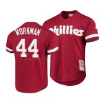 Camiseta Beisbol Hombre Philadelphia Phillies Brandon Workman Cooperstown Collection Rojo Camiseta Beisbol Hombre Philadelphia Phillies Brandon Workman Cooperstown Collection Rojo
