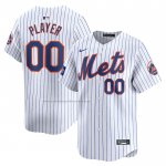 Camiseta Beisbol Hombre New York Mets 2024 World Tour London Series Primera Pick-A-Player Limited Blanco