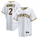 Camiseta Beisbol Hombre Pittsburgh Pirates Spencer Horwitz Primera Replica Blanco Camiseta Beisbol Hombre Pittsburgh Pirates Spencer Horwitz Primera Replica Blanco