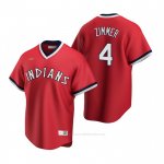 Camiseta Beisbol Hombre Cleveland Indians Bradley Zimmer Cooperstown Collection Road Rojo Camiseta Beisbol Hombre Cleveland Indians Bradley Zimmer Cooperstown Collection Road Rojo