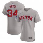Camiseta Beisbol Hombre Boston Red Sox David Ortiz Road Elite Gris