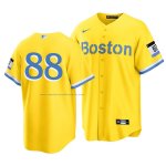Camiseta Beisbol Hombre Boston Red Sox Michael Gettys 2021 City Connect Replica Oro Camiseta Beisbol Hombre Boston Red Sox Michael Gettys 2021 City Connect Replica Oro