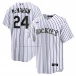 Camiseta Beisbol Hombre Colorado Rockies Ryan McMahon Primera Replica Blanco Camiseta Beisbol Hombre Colorado Rockies Ryan McMahon Primera Replica Blanco
