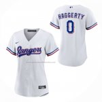 Camiseta Beisbol Mujer Texas Rangers Sam Haggerty Primera Replica Blanco Camiseta Beisbol Mujer Texas Rangers Sam Haggerty Primera Replica Blanco