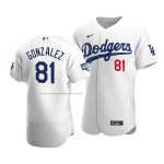 Camiseta Beisbol Hombre Los Angeles Dodgers Victor Gonzalez 2020 Autentico Primera Blanco Camiseta Beisbol Hombre Los Angeles Dodgers Victor Gonzalez 2020 Autentico Primera Blanco