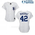 Camiseta Beisbol Hombre New York Yankees Mariano Rivera 42 Blanco Cool Base Camiseta Beisbol Hombre New York Yankees Mariano Rivera 42 Blanco Cool Base