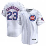 Camiseta Beisbol Hombre Chicago Cubs Ryne Sandberg Primera Limited Blanco Camiseta Beisbol Hombre Chicago Cubs Ryne Sandberg Primera Limited Blanco