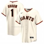 Camiseta Beisbol Hombre San Francisco Giants NO 1 Groom Primera Replica Blanco Camiseta Beisbol Hombre San Francisco Giants NO 1 Groom Primera Replica Blanco