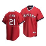 Camiseta Beisbol Hombre Cleveland Indians Bob Lemon Cooperstown Collection Road Rojo Camiseta Beisbol Hombre Cleveland Indians Bob Lemon Cooperstown Collection Road Rojo