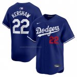 Camiseta Beisbol Hombre Los Angeles Dodgers Clayton Kershaw Alterno Limited Azul
