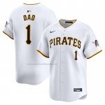 Camiseta Beisbol Hombre Pittsburgh Pirates #1 Dad Primera Limited Blanco