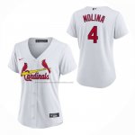 Camiseta Beisbol Mujer St. Louis Cardinals Yadier Molina Primera Replica Blanco Camiseta Beisbol Mujer St. Louis Cardinals Yadier Molina Primera Replica Blanco