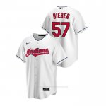 Camiseta Beisbol Hombre Cleveland Indians Shane Bieber Replica Primera Blanco Camiseta Beisbol Hombre Cleveland Indians Shane Bieber Replica Primera Blanco