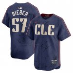 Camiseta Beisbol Hombre Cleveland Guardians Shane Bieber 2024 City Connect Limited Azul