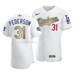 Camiseta Beisbol Hombre Los Angeles Dodgers Joc Pederson 2021 Gold Program Patch Autentico Blanco Camiseta Beisbol Hombre Los Angeles Dodgers Joc Pederson 2021 Gold Program Patch Autentico Blanco