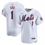 Camiseta Beisbol Hombre New York Mets #1 Dad Primera Limited Blanco