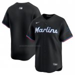 Camiseta Beisbol Hombre Miami Marlins Alterno Limited Negro