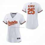 Camiseta Beisbol Mujer Baltimore Orioles Pete Alonso Primera Replica Blanco Camiseta Beisbol Mujer Baltimore Orioles Pete Alonso Primera Replica Blanco