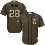 Camiseta Beisbol Hombre Los Angeles Angels 28 Andrew Heaney Verde Salute To Service Camiseta Beisbol Hombre Los Angeles Angels 28 Andrew Heaney Verde Salute To Service