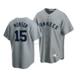 Camiseta Beisbol Hombre New York Yankees Thurman Munson Cooperstown Collection Road Gris Camiseta Beisbol Hombre New York Yankees Thurman Munson Cooperstown Collection Road Gris