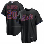 Camiseta Beisbol Hombre New York Mets Pete Alonso Alternate Replica Negro Camiseta Beisbol Hombre New York Mets Pete Alonso Alternate Replica Negro