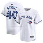 Camiseta Beisbol Hombre Toronto Blue Jays Chris Bassitt Primera Limited Blanco
