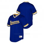 Camiseta Beisbol Hombre Milwaukee Brewers Cooperstown Collection Mesh Wordmark V-Neck Azul Camiseta Beisbol Hombre Milwaukee Brewers Cooperstown Collection Mesh Wordmark V-Neck Azul