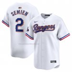Camiseta Beisbol Hombre Texas Rangers Marcus Semien 2024 Oro Collection Limited Blanco