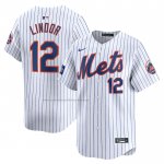 Camiseta Beisbol Hombre New York Mets Francisco Lindor 2024 World Tour London Series Primera Limited Blanco