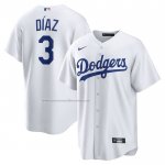 Camiseta Beisbol Hombre Los Angeles Dodgers Edwin Diaz Primera Replica Blanco Camiseta Beisbol Hombre Los Angeles Dodgers Edwin Diaz Primera Replica Blanco