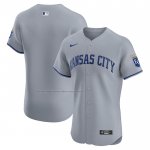 Camiseta Beisbol Hombre Kansas City Royals Road Vapor Premier Elite Patch Gris