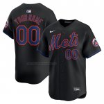 Camiseta Beisbol Hombre New York Mets Alterno Limited Personalizada Negro