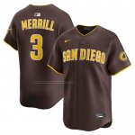 Camiseta Beisbol Hombre San Diego Padres Jackson Merrill Segunda Limited Marron Camiseta Beisbol Hombre San Diego Padres Jackson Merrill Segunda Limited Marron
