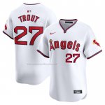 Camiseta Beisbol Hombre Los Angeles Angels Mike Trout Alterno Limited Blanco