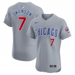 Camiseta Beisbol Hombre Chicago Cubs Dansby Swanson Road Elite Gris