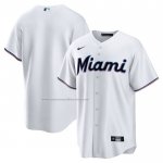 Camiseta Beisbol Hombre Miami Marlins Primera Replica Big & Tall Blanco Camiseta Beisbol Hombre Miami Marlins Primera Replica Big & Tall Blanco