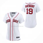 Camiseta Beisbol Mujer Boston Red Sox Roman Anthony Primera Replica Blanco Camiseta Beisbol Mujer Boston Red Sox Roman Anthony Primera Replica Blanco